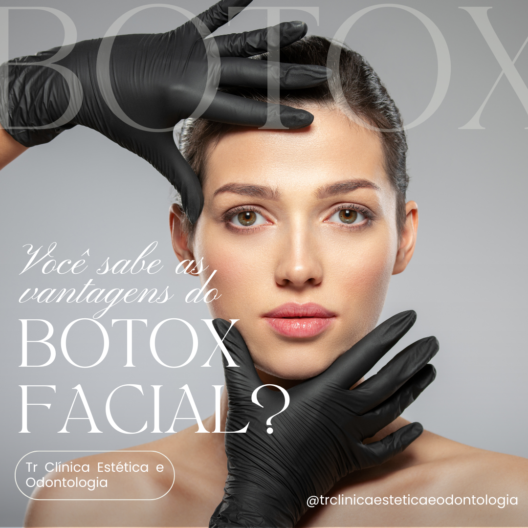 Post do instagram sobre botox facial minimalista em cinza